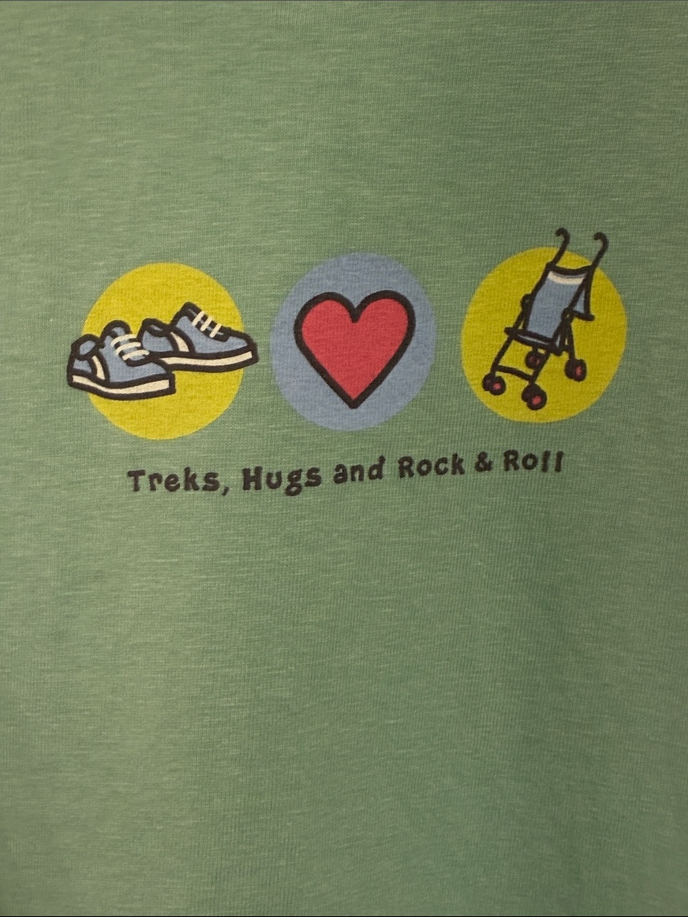 Life Is Good Mint Green Graphic Tee with Heart and Icons New